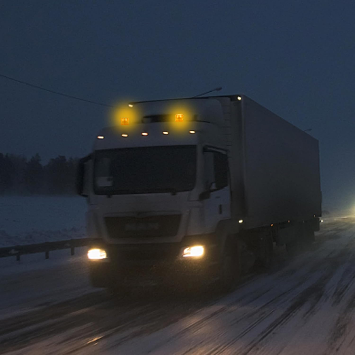 2PCS LED Warning Flash Beacon Lights, 60 LED Amber Warning Safety Flashing Strobe Lights with Magnetic and 16Ft Straight Cord for Vehicle Truck Tractor Carts UTV Car Bus,12V-24V image number 2