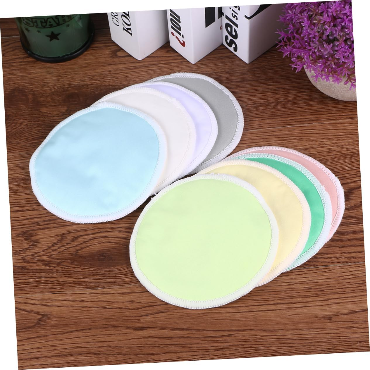 16Pcs Pads Cotton Rounds for Face Eyes Makeup Remover Pads Washable Reusable Mixed Colors image number 1