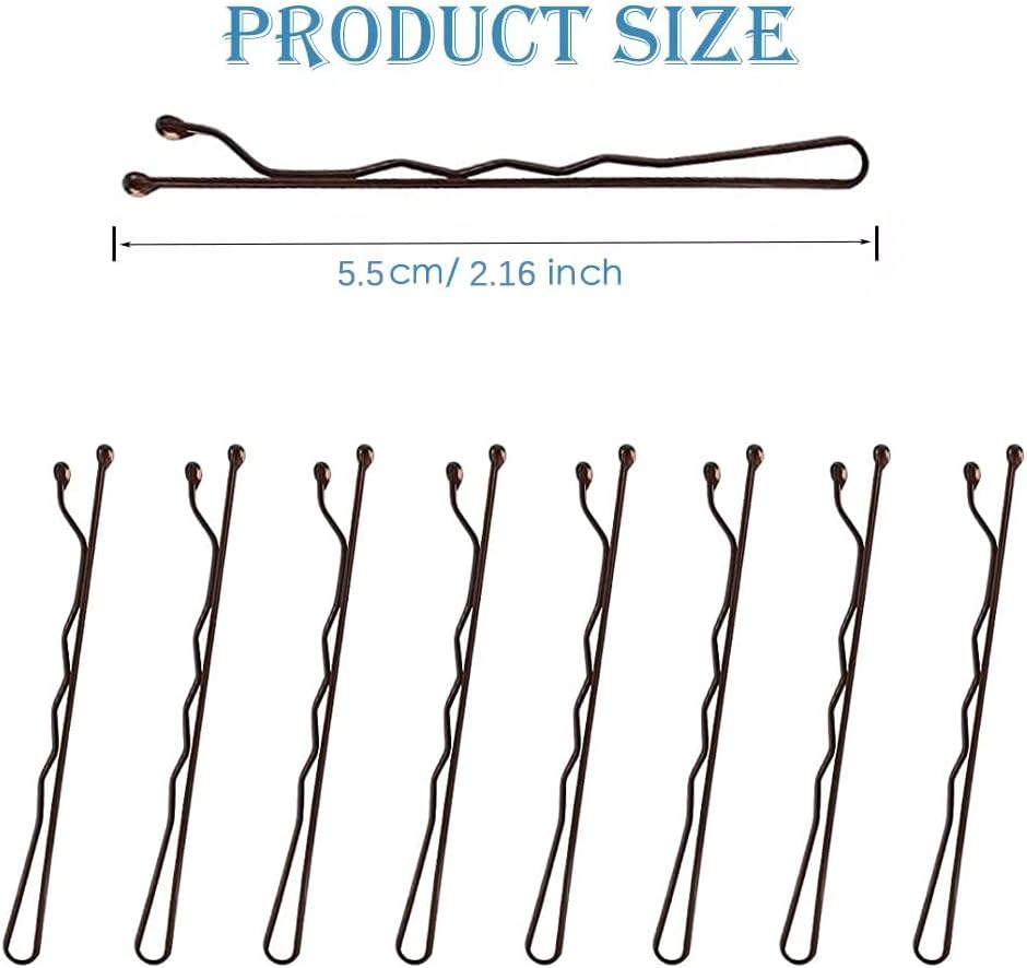 100Pcs Nickel-Free Mini Hair Pins + 3 Large Hair Clips & 30 Small Hair Ties - Brown Bobby Pins for Women & Girls, Non-Slip Hair Grips for Fine/Thick Hair, Bun, Ponytail, Plait - Secure Hold Hair Accessories image number 6