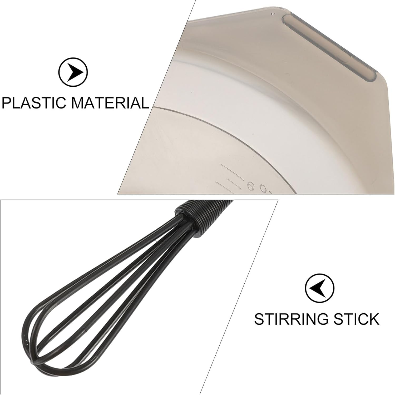 HONITANO 1 Set Hair Colouring Tool with Stirring Rod and Bowl, Part Hairdressing Accessories for DIY Hair Colouring at Home, Professional Usable, Ergonomic Design for Easy Use image number 3