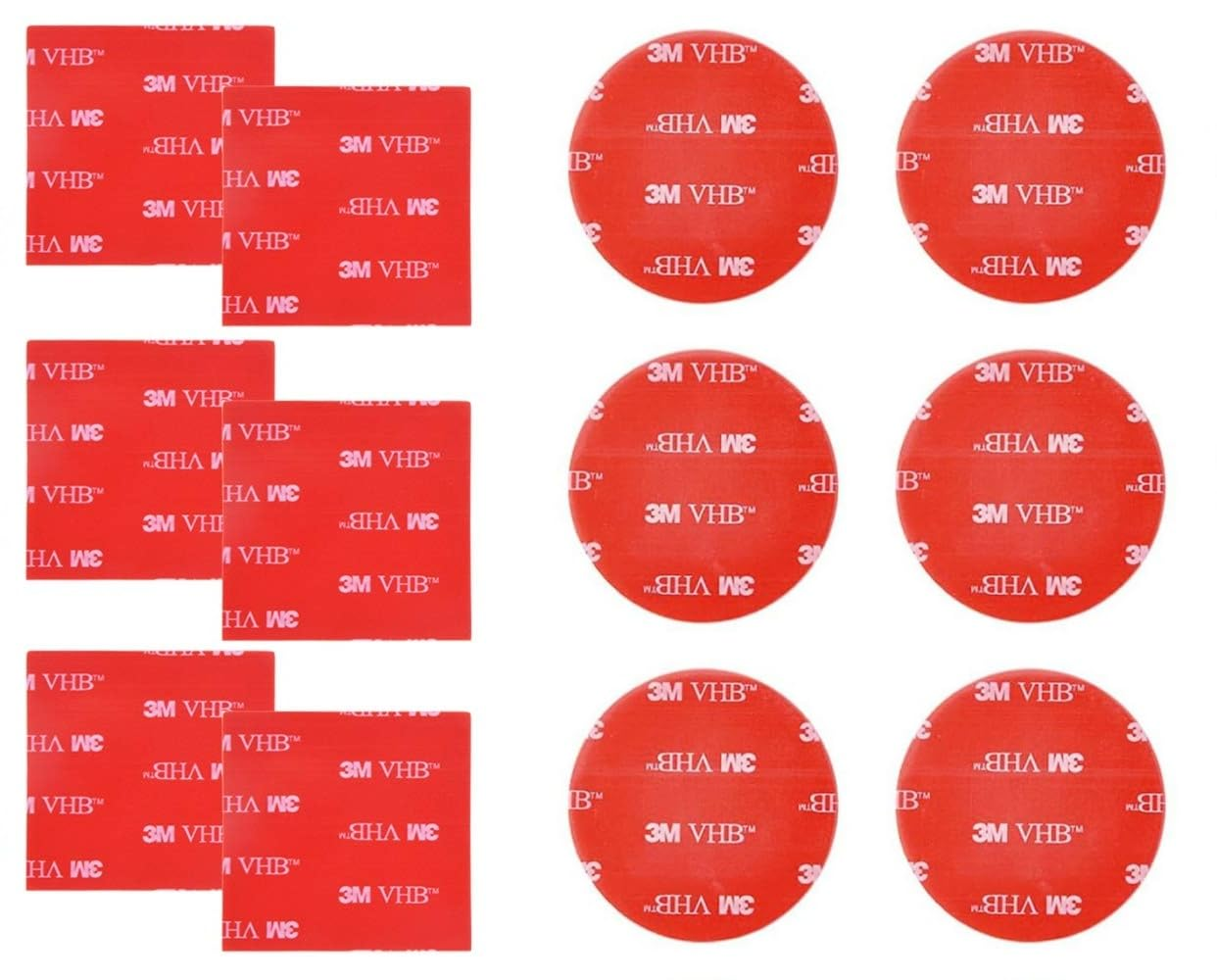 12 PCS 3M Double Sided Foam Adhesive Tape Pads,Round and Square VHB Sticky Pads Replacement Mounting Tape Strong Adhesive Clear Gel Tape Waterproof Foam Tape for Classroom DIY Craft Home Office (30Mm) image number 5