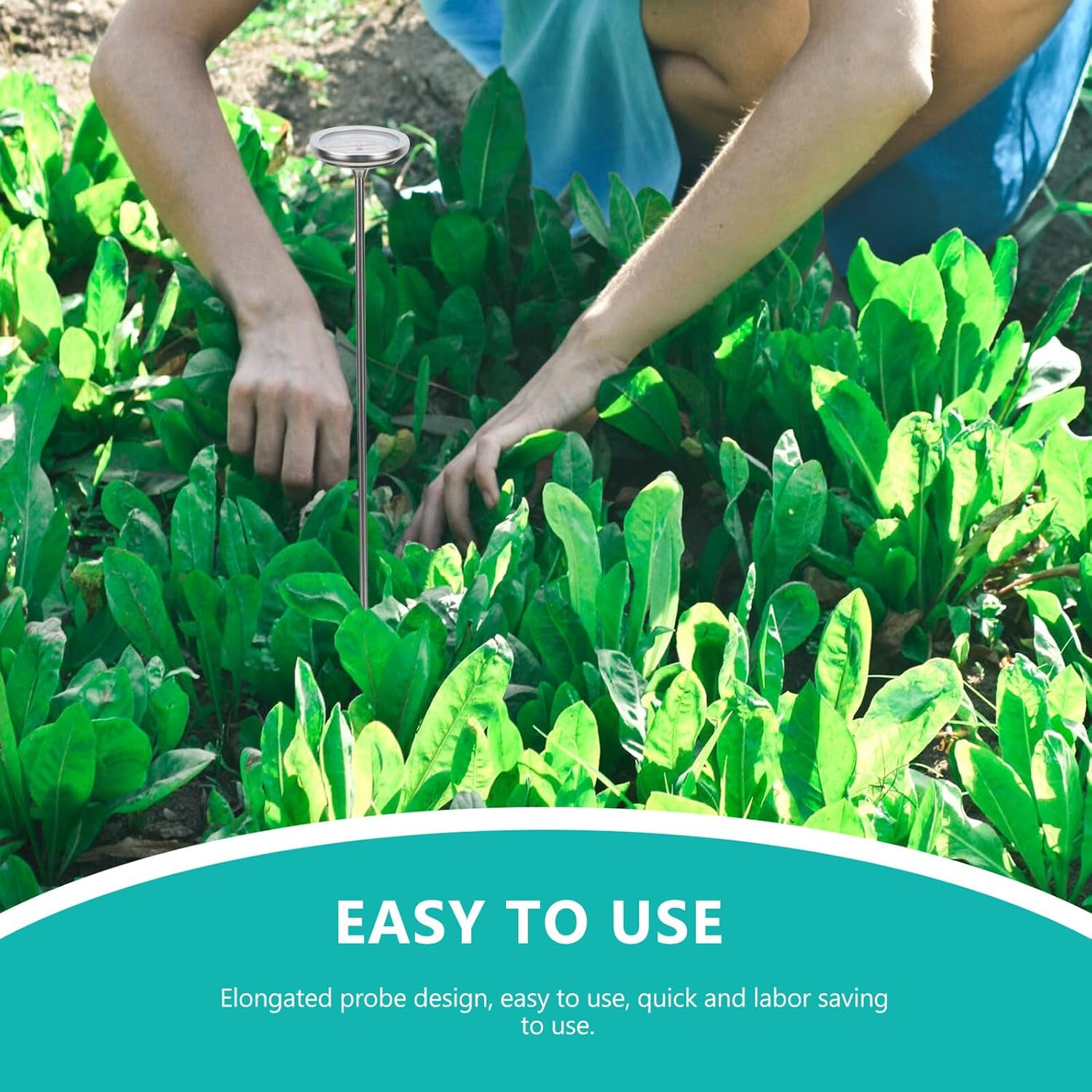 Milisten Stainless Steel Compost Thermometer Probe for Gardening Soil Temperature Detection C- C Precision Reading Physical Sensor Tool image number 2