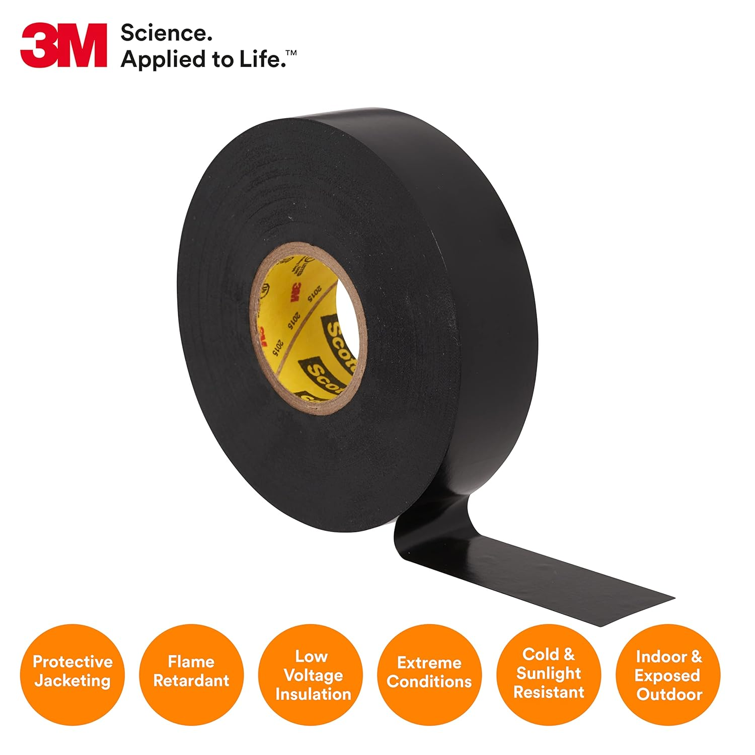 3M Scotch(R) Super 33(TM) Vinyl Electrical Tape, 3/4 in X 52 Ft, Black image number 4