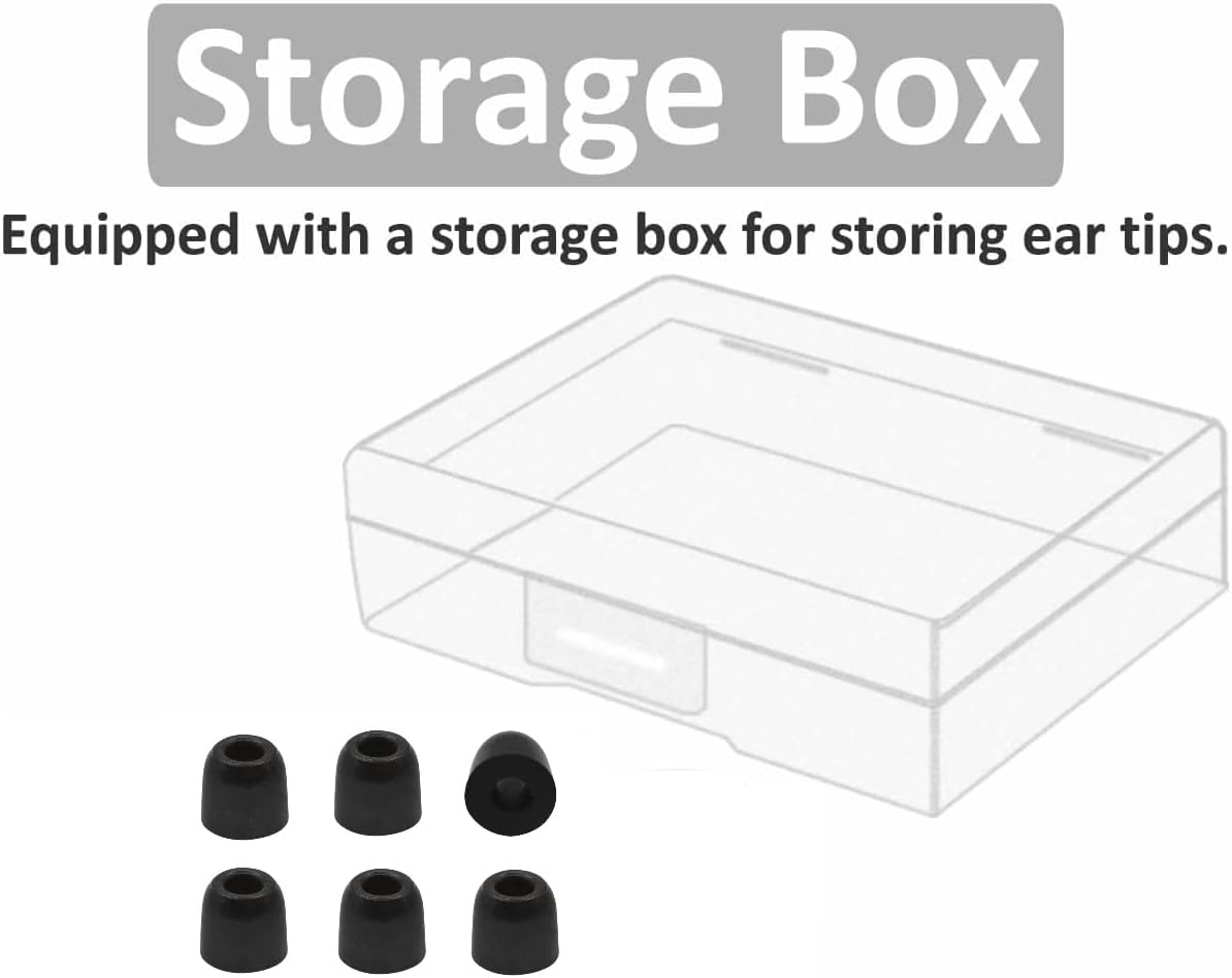JNSA Replacement for Sony WF-1000XM4 1000XM3 Memory Foam Ear Tips Noise Canceling Foam Eartips Ear Plug Ear Tip L Size 3 Pairs, [Fit in Case], Black,Large Size (Foam4Xm4B3Pl) image number 2