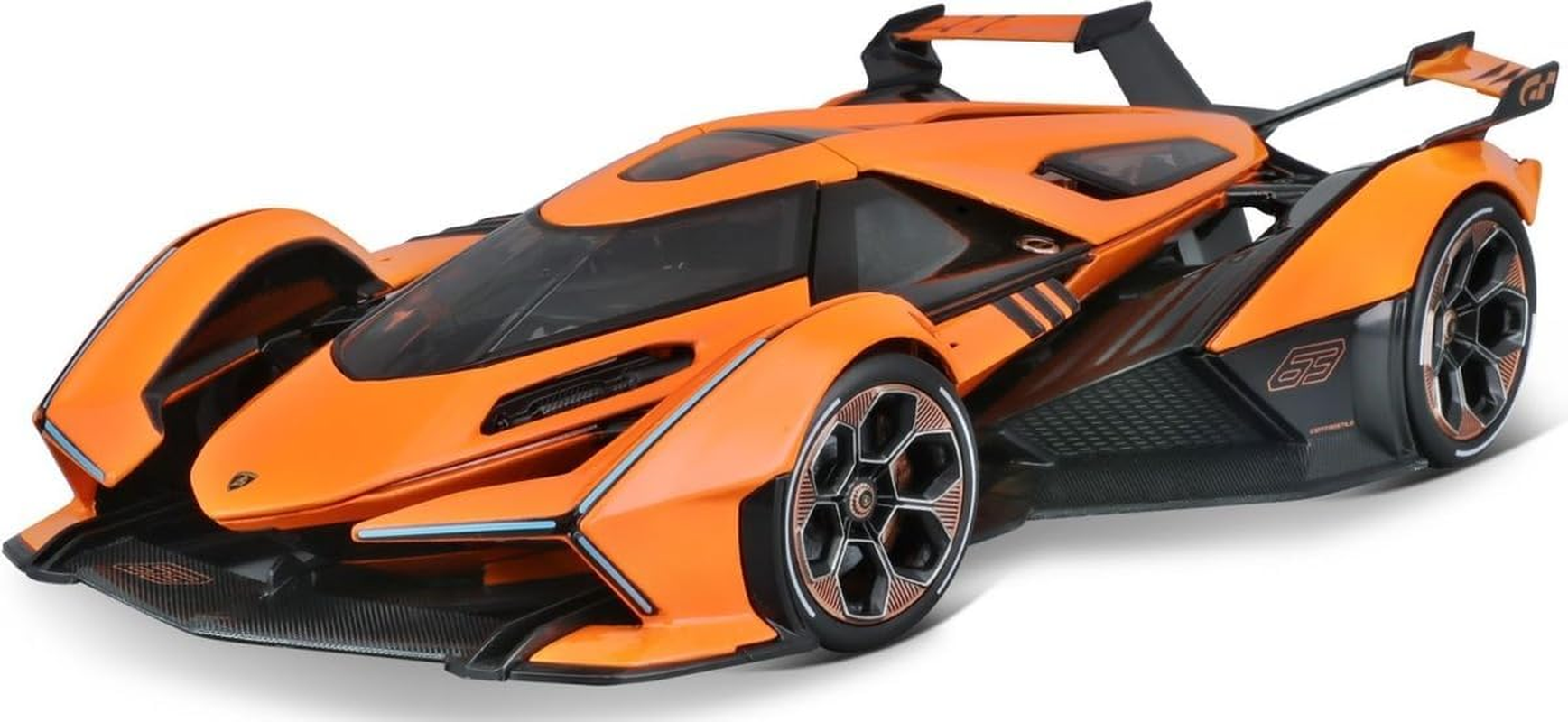 Maisto - 1/18 Diecast Scale Model Compatible with Lamborghini Replica V12 Vision Gran Turismo Metal Sports Car Model (Orange) image number 5