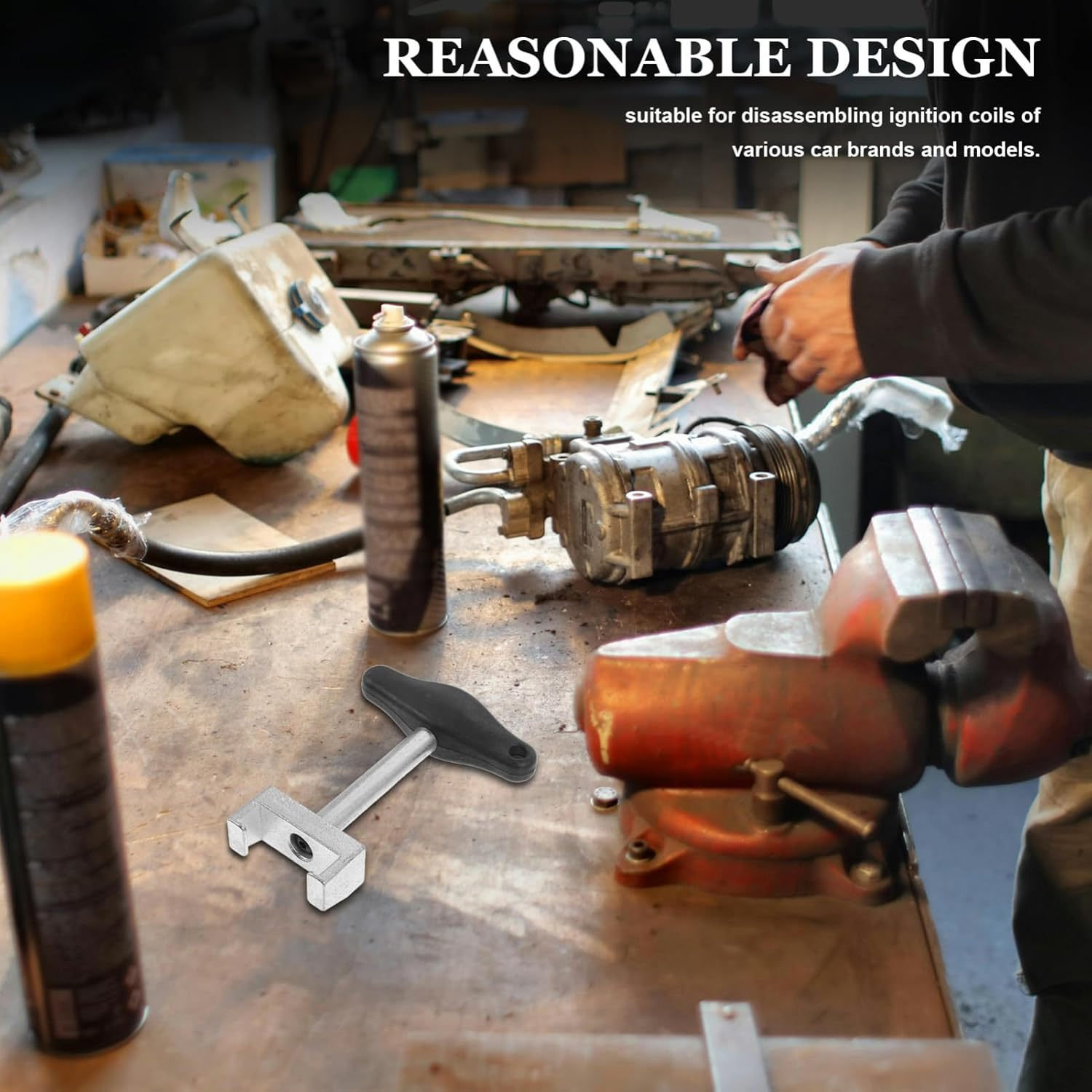 COSMEVIVI Automotive Ignition Coil Removal Tool Steel Sturdy Spark Plug Puller for Mechanics image number 2