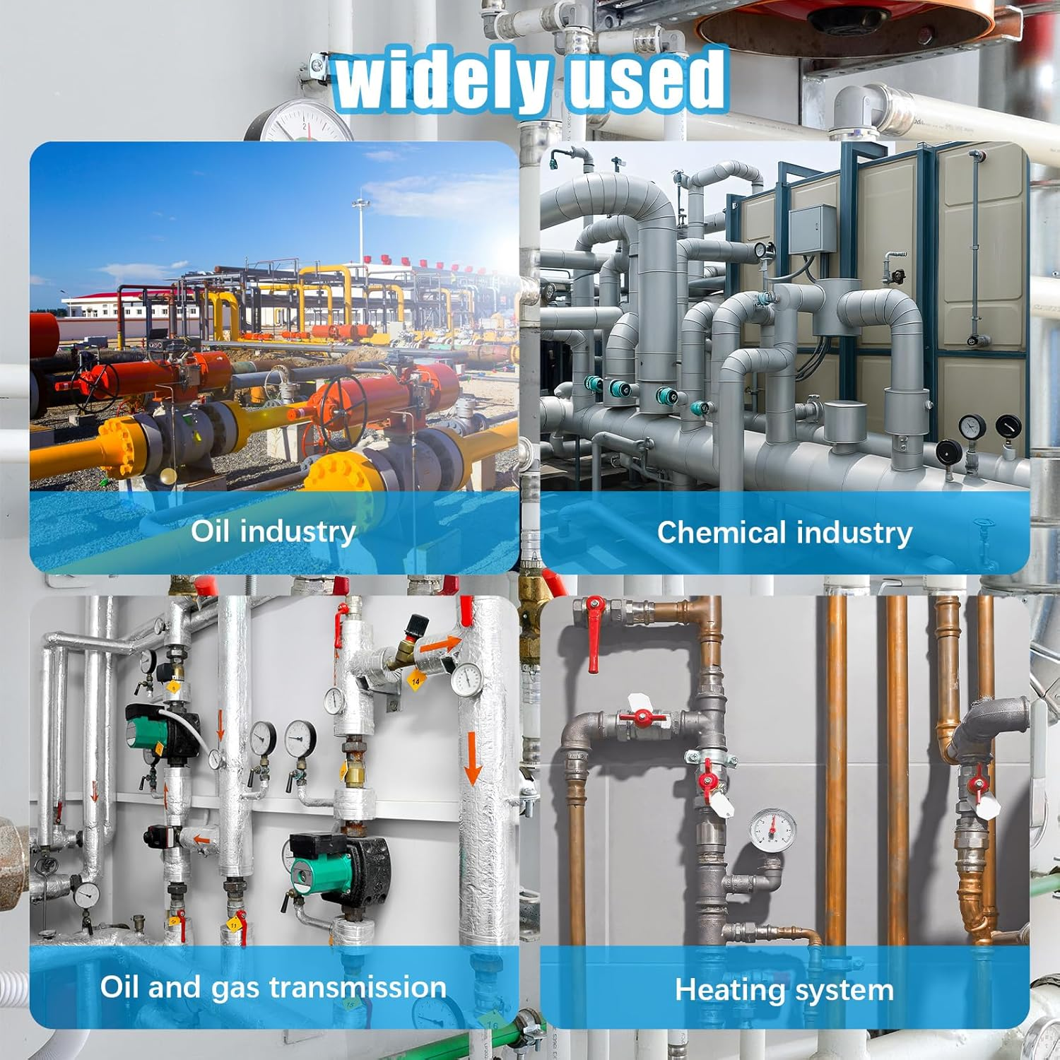 Universal Water Pressure Test Gauge, 0-200Psi 0-14Bar 3/4&rdquo; Radial Water Steam Gas Pressure Test Gauge Metal Hose Bib Gauge for Home Garden image number 5