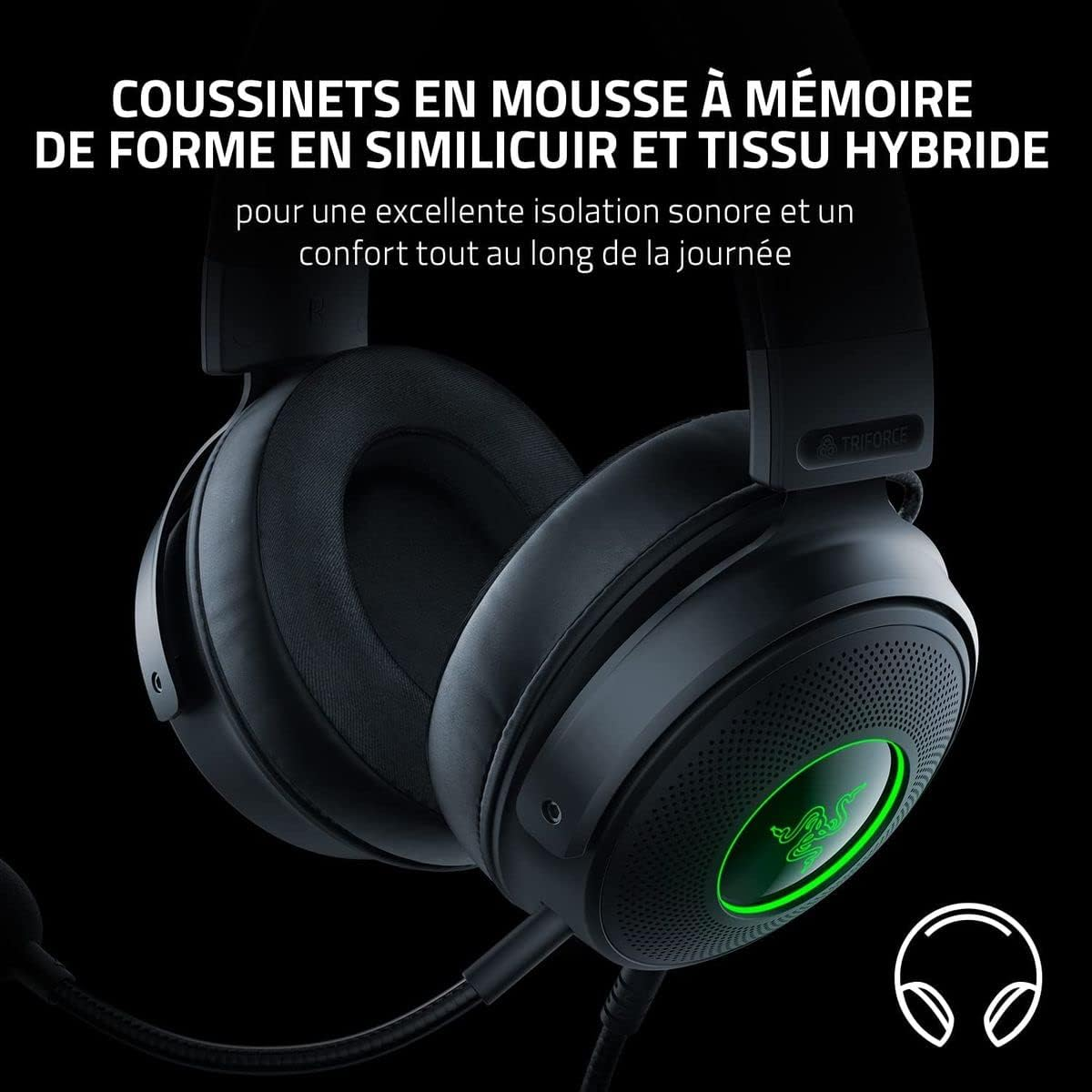 Razer Kraken V3 Wired USB Gaming Headset, Black, One Size