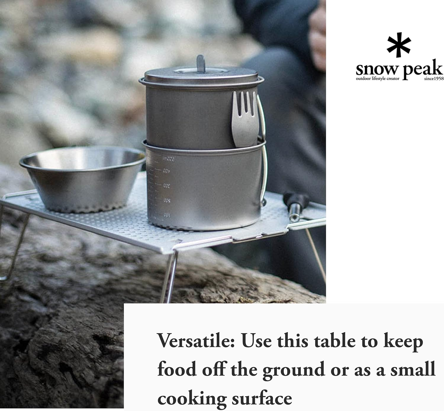 Snow Peak Ozen Solo Table - Small, Foldable Camping Table - Lightweight Table Ideal for Travel, Camping & Backpacking - Ultralight & Portable Camping Essentials image number 6