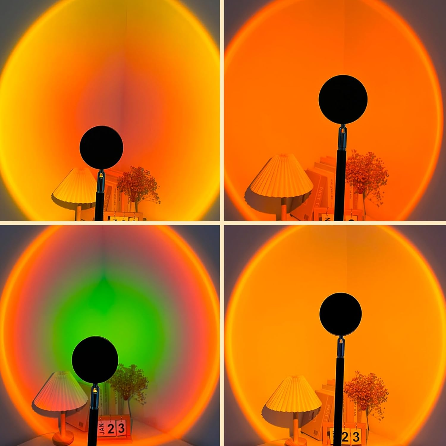 GY Floor Lamp Living Room, 4 Colours Sunset Lamp, USB Port Sunlight LED Projector, 720&deg; Rotating Romantic Mood Light, Suitable for Photography, Selfie, Living Room Decoration - Sunset Red image number 7