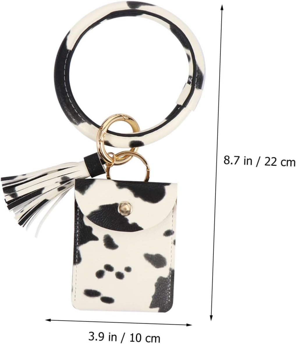 WOFASHPURET Keychain Bangle Purse Multifunctional Storage Bag Easy to Use Key Ring Purse Pattern image number 4