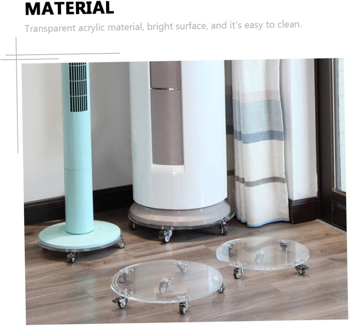 HANABASS Acrylic Moveable Flowerpot Tray with Wheels 26Cm &ndash; Plant Pot Holder Caddy for Indoor Outdoor Gardening Plant Storage and Mobility