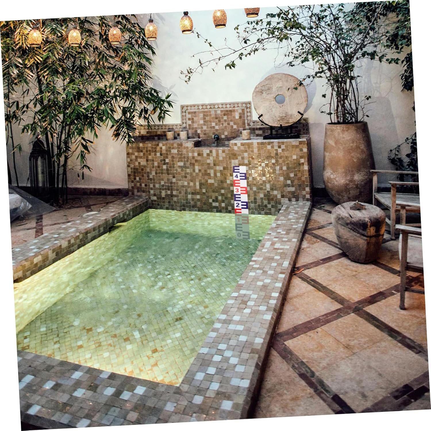 Water Level Measuring Sticker Self-Adhesive Water Gauge Decal with Reflective Aluminum Surface for Pools Ponds and Humid Environments image number 6