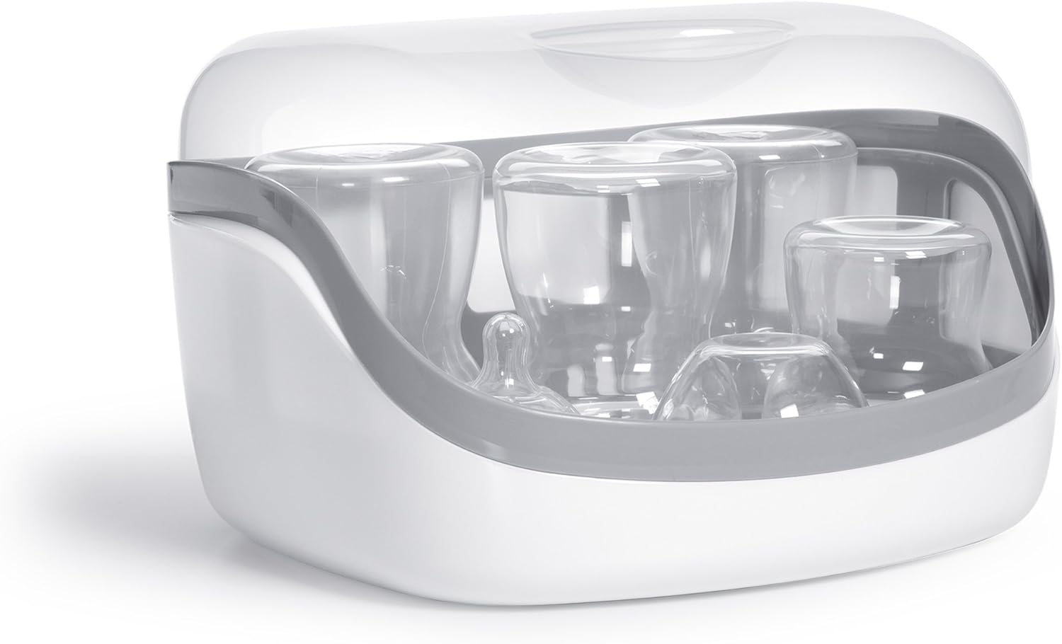 Microwave Steam Sterilizer - Eliminates 99.9% of Harmful Bacteria Quickly and Naturally with the Power of Steam, White/Grey image number 2