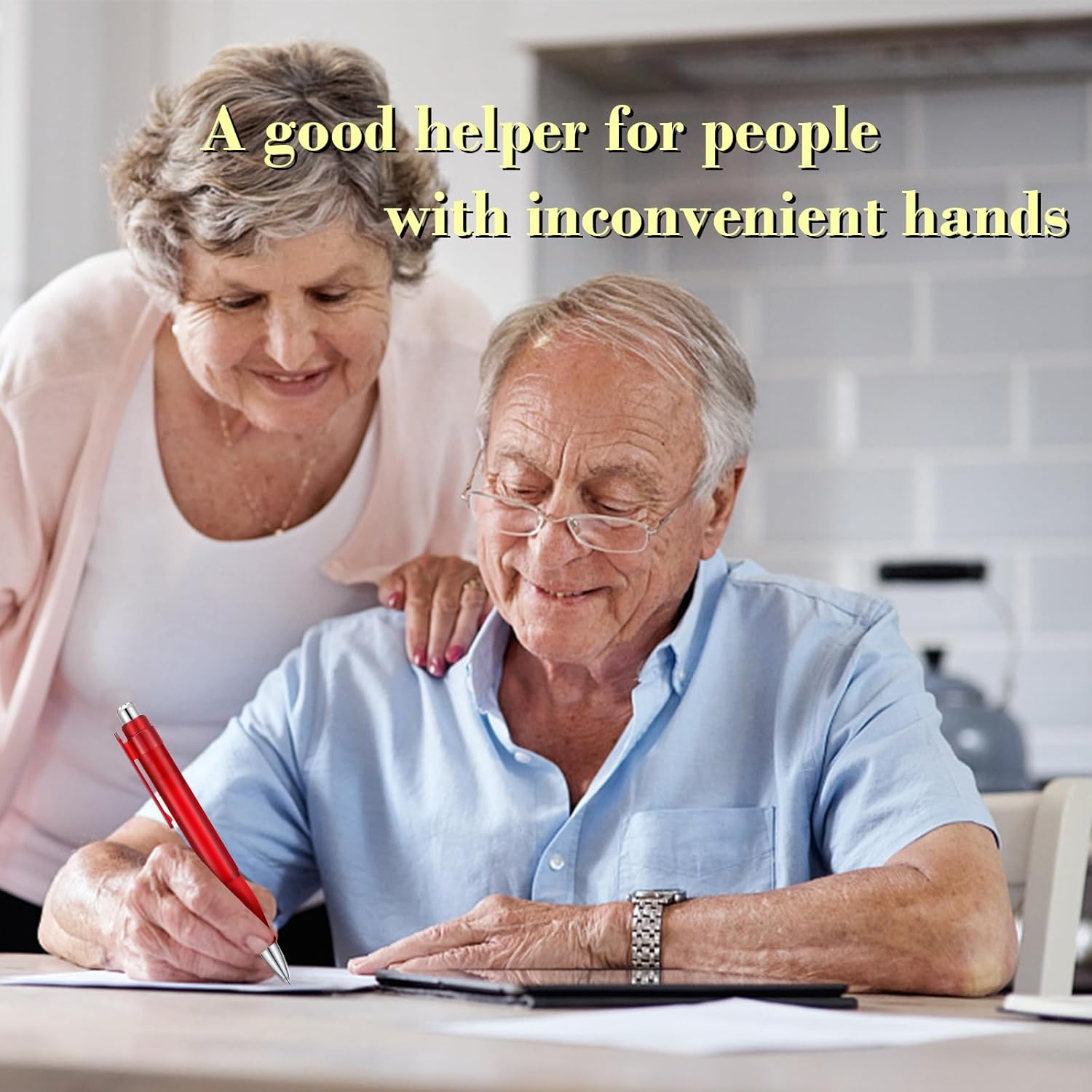 Big Fat Pens - Enhanced Writing Stability for Arthritis and Elderly Easy Thick Grip 3Pcs Red image number 4