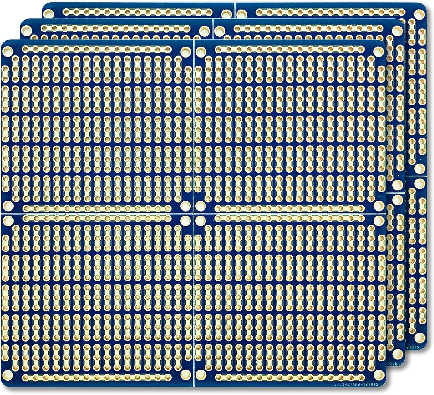 Electrocookie Snappable PCB, Strip Board with Power Rails for Arduino and Electronics, Gold-Plated, 3.8"X3.5" (3 Pack, Blue) - 2.Black image number 4