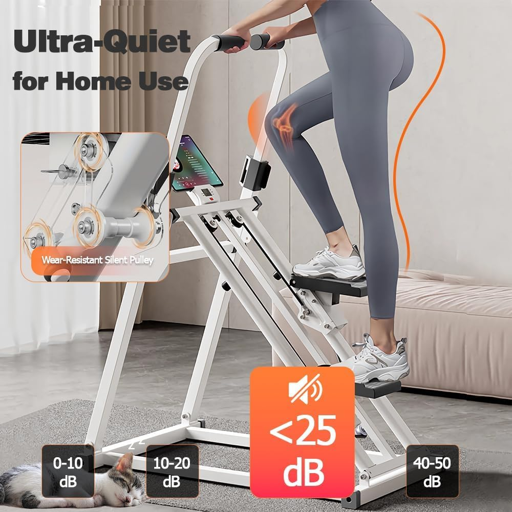 Foldable Stair Stepper Machine with Handles, Adjustable Resistance Stepper for Home Cardio, Low Impact Workout Equipment for Legs, Glutes & Weight Loss, Compact Stepping Machine, Easy Assembly White image number 2