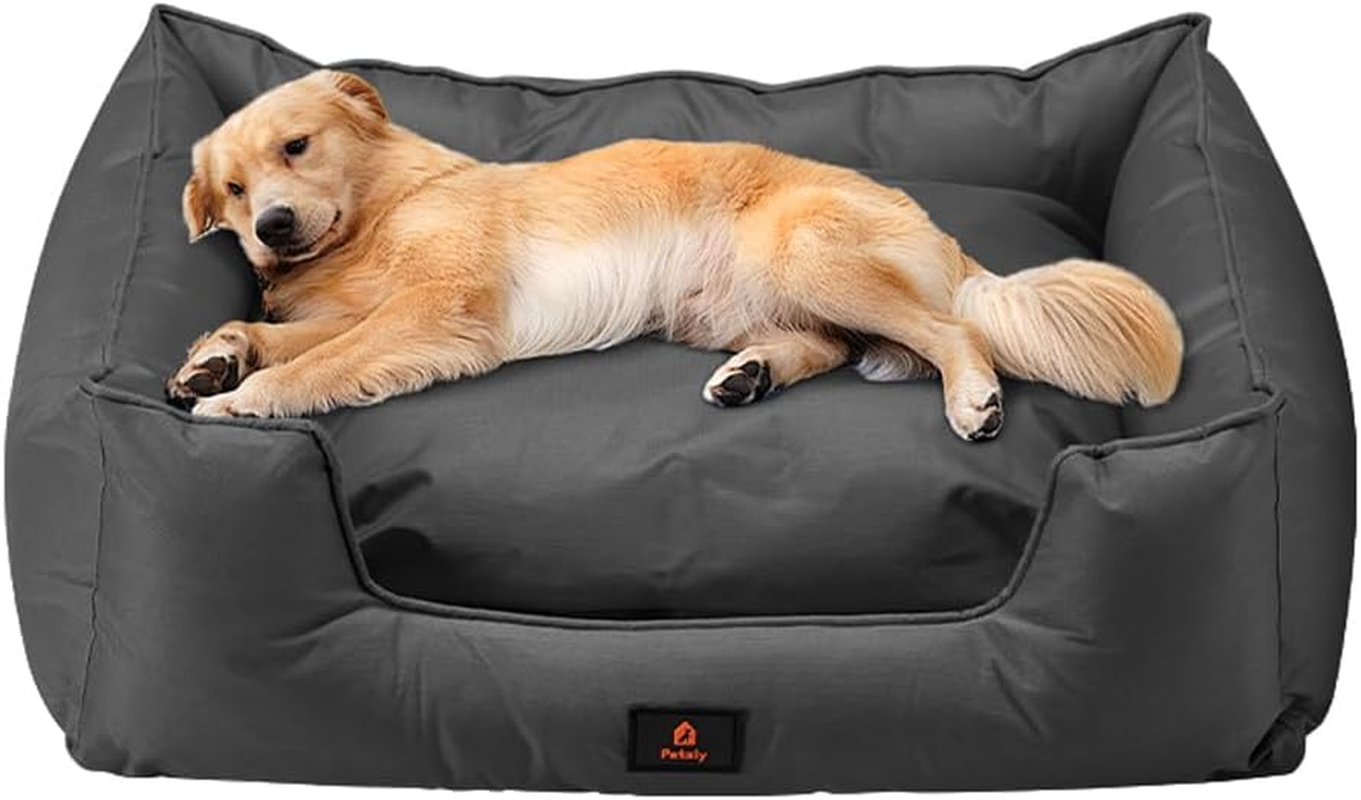 Waterproof Dog Bed for Medium Large Dogs, 600D Oxford Dog Sofa Bed Tough with Removable Cover, Non-Slip Bottom Pet Bed Easy Clean, Scratch Resistant Orthopaedic Pet Sofa, Black, XL image number 7