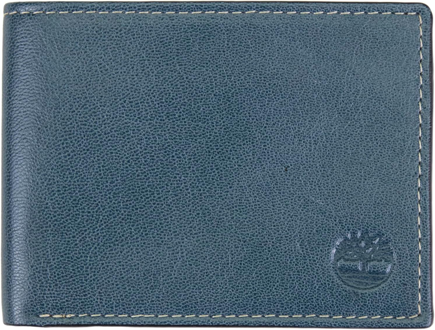 Timberland Men'S Blue Genuine Leather Slim Bifold Wallet with Flip Out ID Pocket