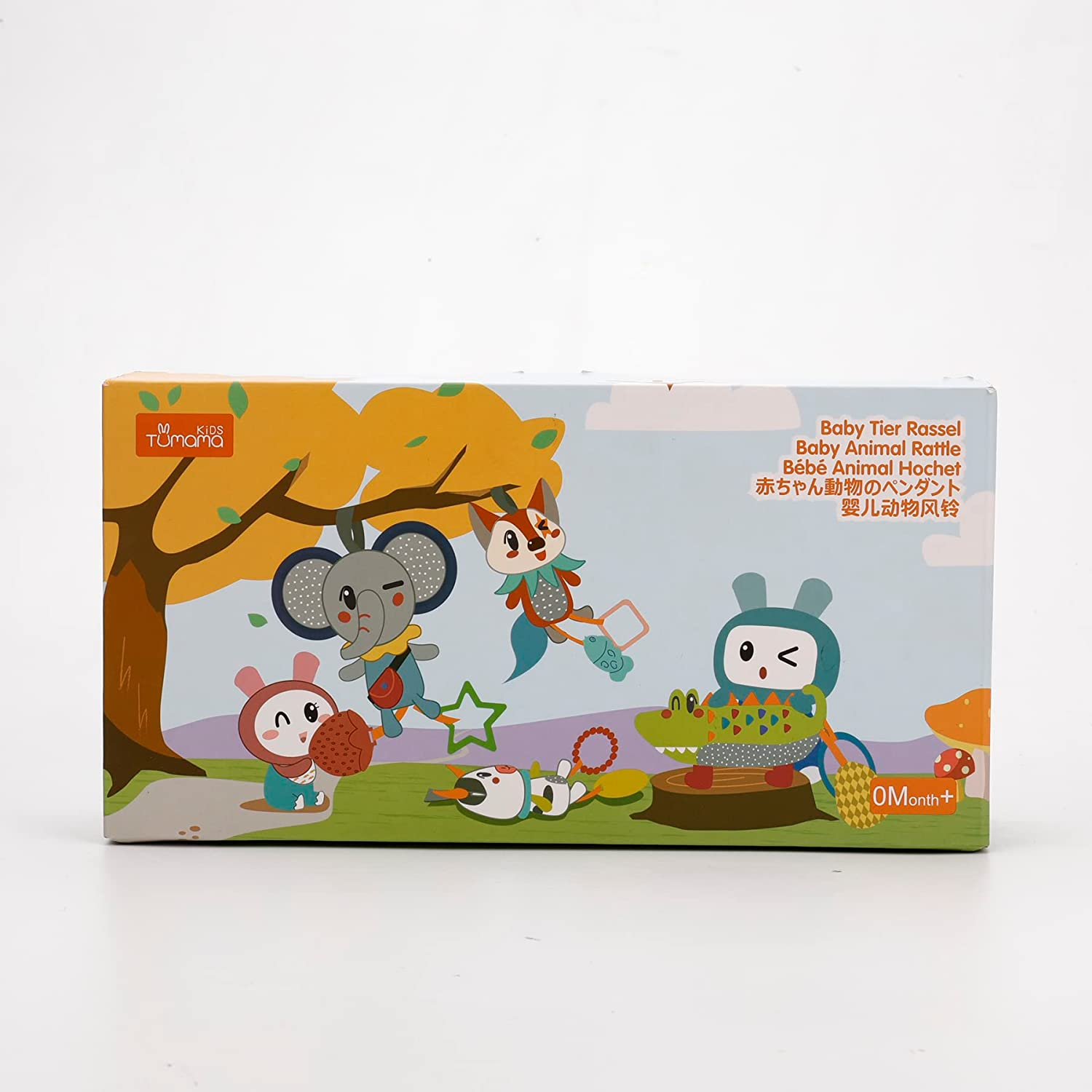 TUMAMA KIDS Baby Soft Hanging Rattle Toys Gift Set Sensory Animals Rattle Toy Car Seat Stroller Cot Pram Activity 0, 3, 6, 9, 12 Months Newborn Toddler Birthday Gifts(4 Pack) image number 2