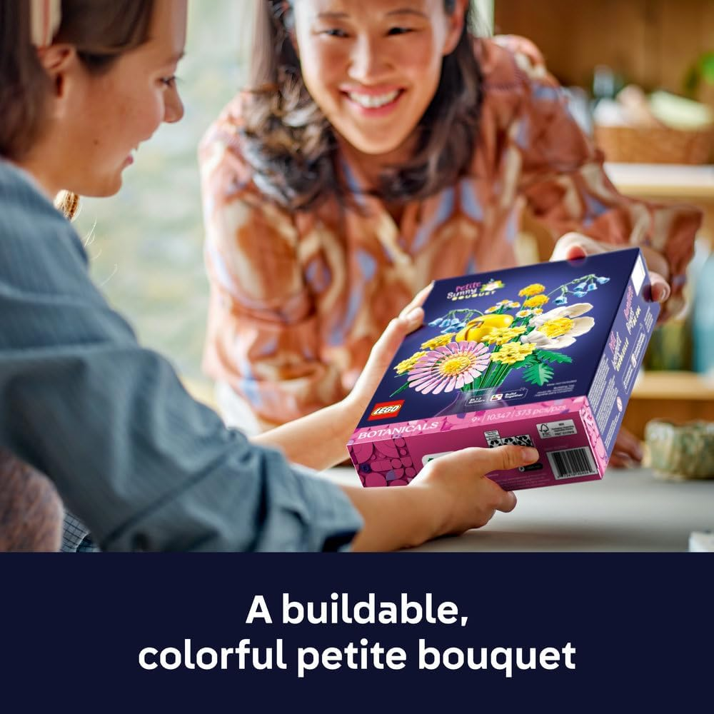 LEGO&reg; Botanicals Petite Sunny Bouquet 10347 Flower Decor DIY Building Kit for Kids, Birthday Toys for Girls, Boys and Flower Lovers, Desk Toy, Spring Nature Decoration, Artificial Floral Display