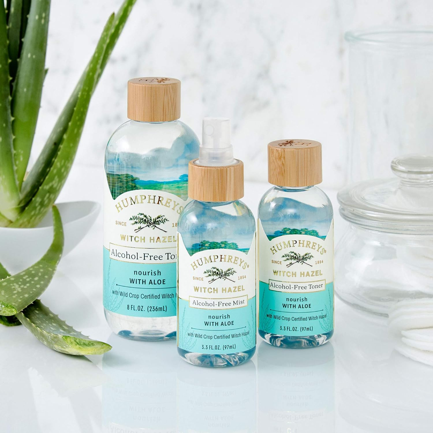 Humphreys Nourish Witch Hazel + Aloe Alcohol-Free Toner, Clear, 8 Oz image number 2