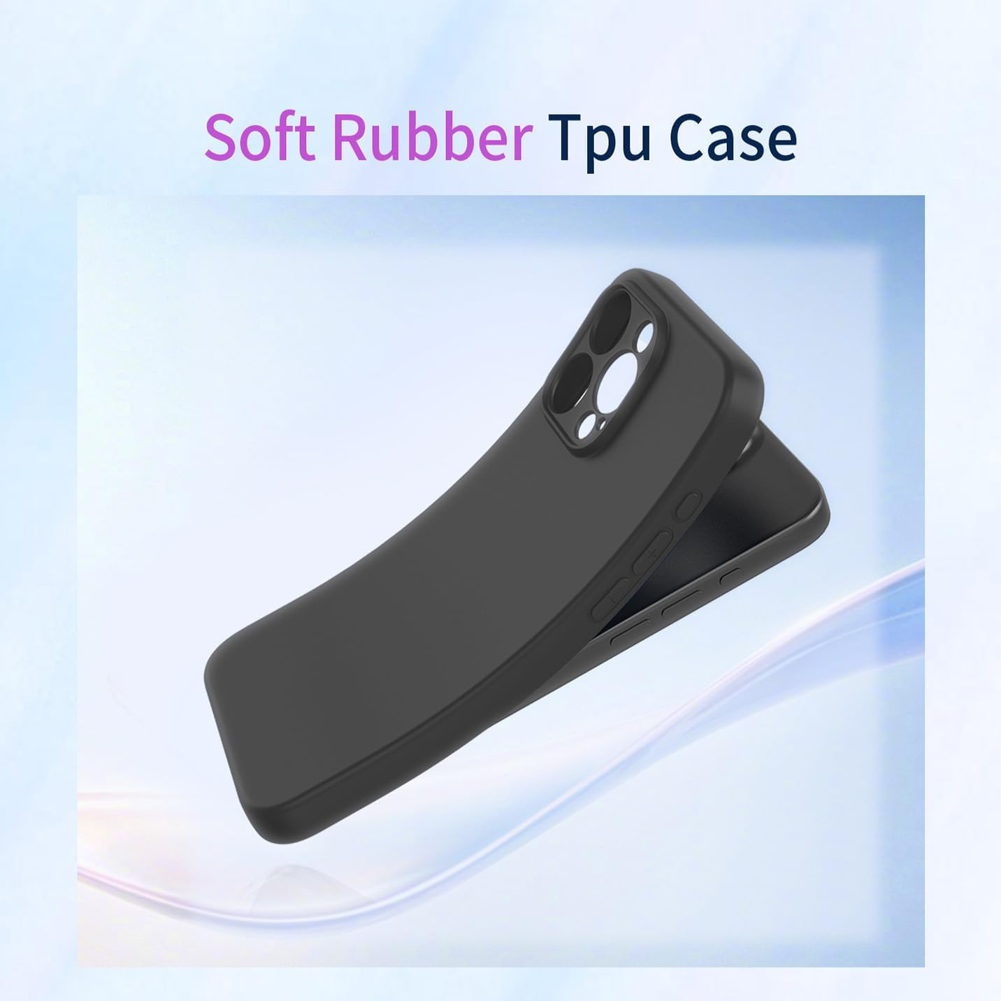 BORYA Silicone Case for Xiaomi Redmi Note 14 Pro+ Plus, Ultra Thin Silky Soft Touch Shockproof Mobile Phone Case, Premium TPU Protective Case, Scratch-Resistant Microfibre Lining Case Cover, Black - Blue image number 4