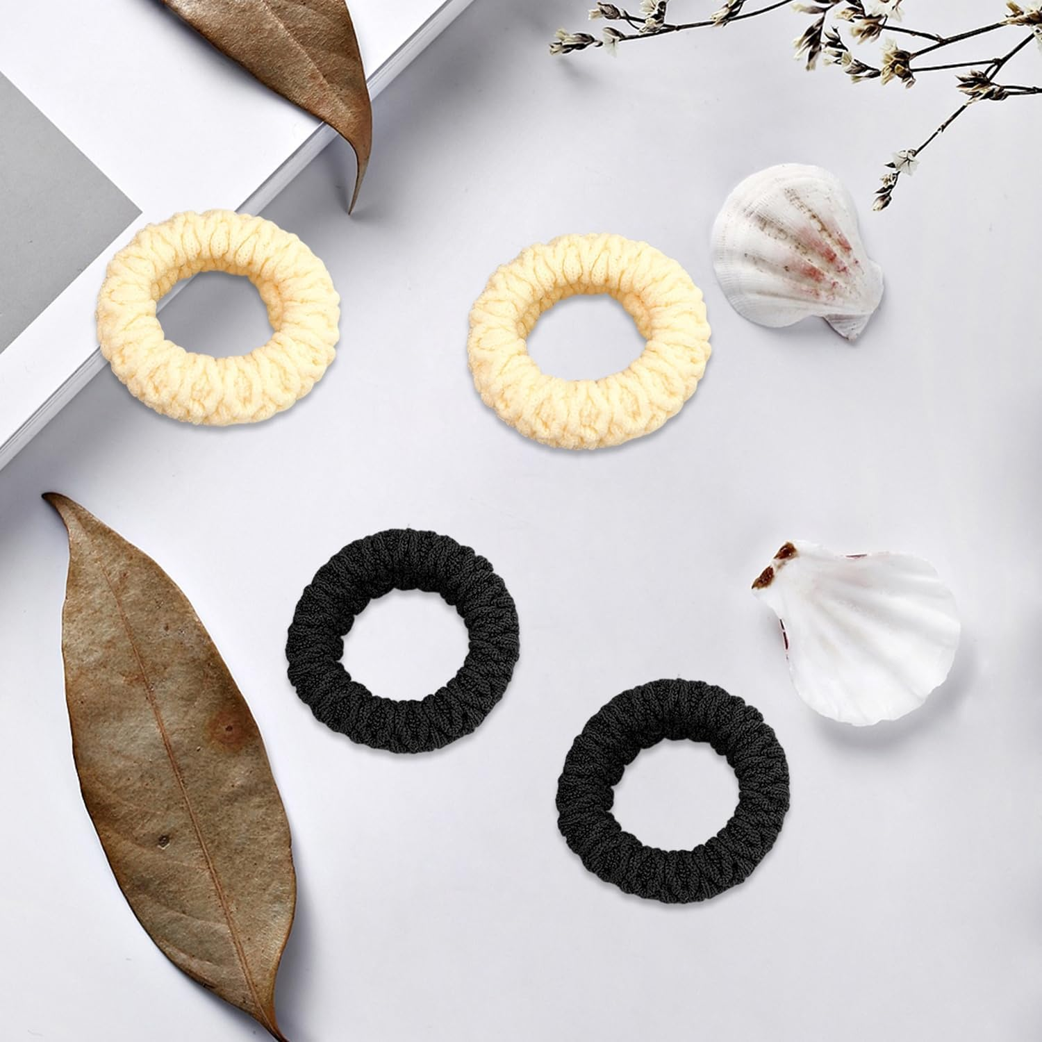 Pack of 30 Hair Ropes, Thickened Elastic Hair Band, Daily Pendulum Hair Band, Curly Hair Band, Suitable for Sports, Travel, Work (Black, White) image number 2