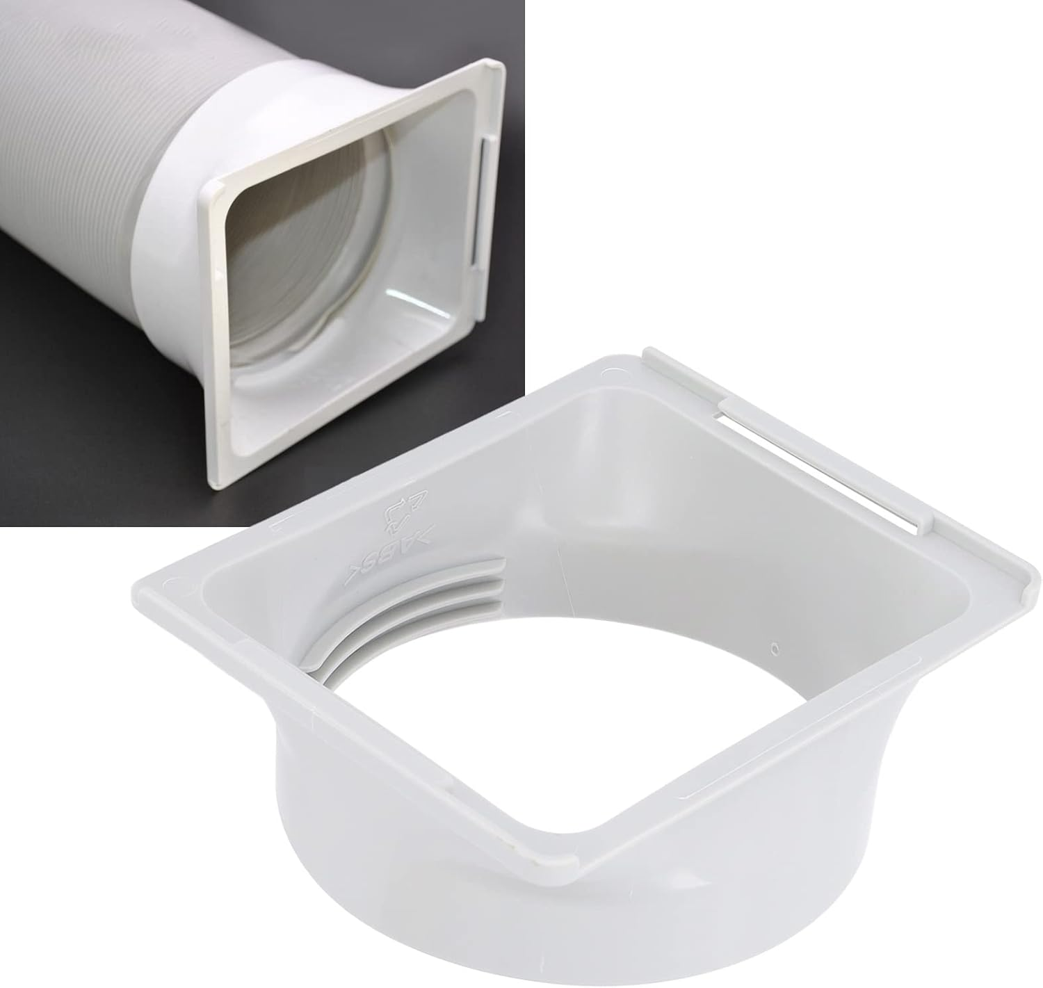 Air Conditioner Exhaust Hose Coupler, 5.9In Portable AC Unit Tube Connector, Square to round Air Conditioning Extension Accessories for Clockwise and Counter Clockwise Thread Hose image number 5