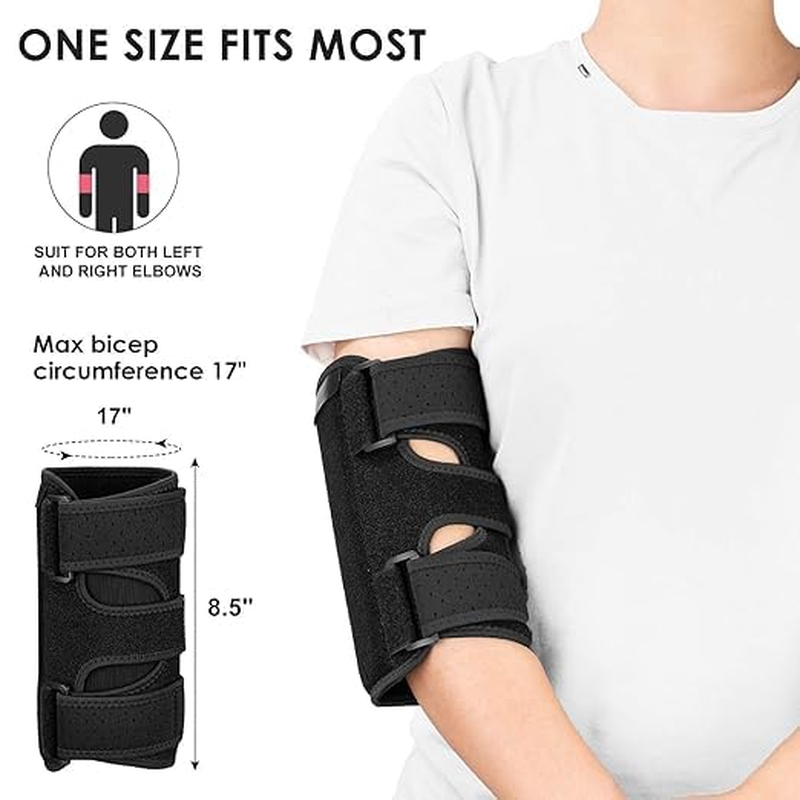 Elbow Brace, 2 Removable Metal Splints for Tendonitis, Elbow Brace for Ulnar Nerve Entrapment, Cubital Tunnel Syndrome, Night Elbow Splint for Men Women image number 4