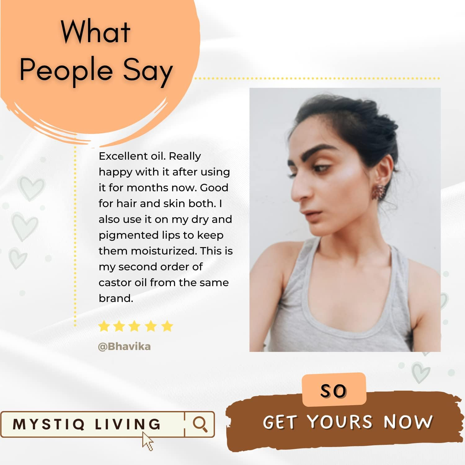 Mystiq Living Originals - Castor Oil, 100ML | Cold Pressed, 100% Pure & Natural | Hair Growth, Skin Care, Moisturising Dry Skin, Nails, Eyelashes - Virgin Grade image number 1