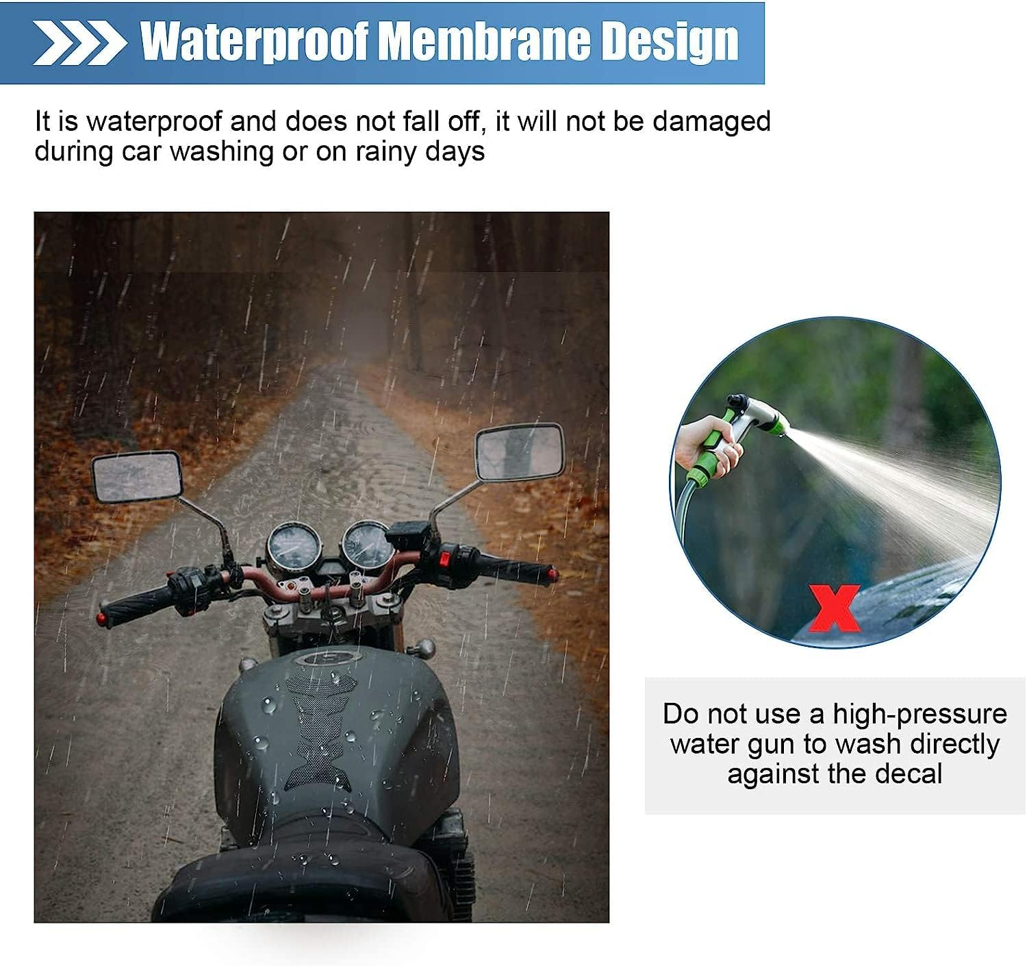 Universal Motorcycle Tank Pad Protector,Gas Tank Tank Sticker Protector Tank Traction Pads Tank Pad Protector for Motorcycle for Honda CBR 250R 500R 1000RR image number 4