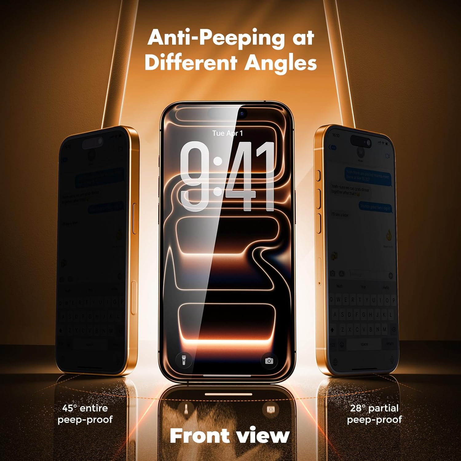 Unbreakcable Tempered Glass Privacy Screen for Iphone 17 Pro Max, Privacy Screen Protector [99.99% HD Clarity, 9H Hardness, Easy Installation, Case-Friendly, Bubble-Free] for Apple 17 Promax 6.9 Inch image number 2