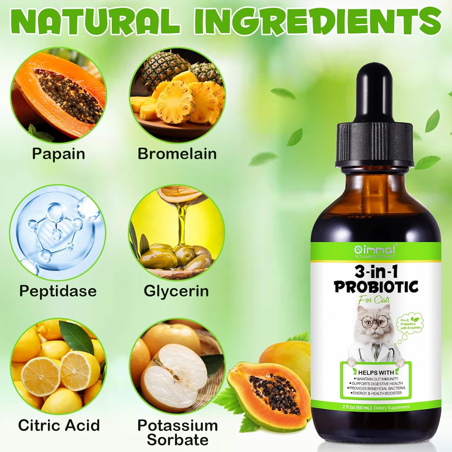 Probiotic for Cats, Natural Pet Probiotic, Pet Supplements, Supports Gut Health, Liquid Probiotic - 60 Ml / 2 Fl.Oz image number 4