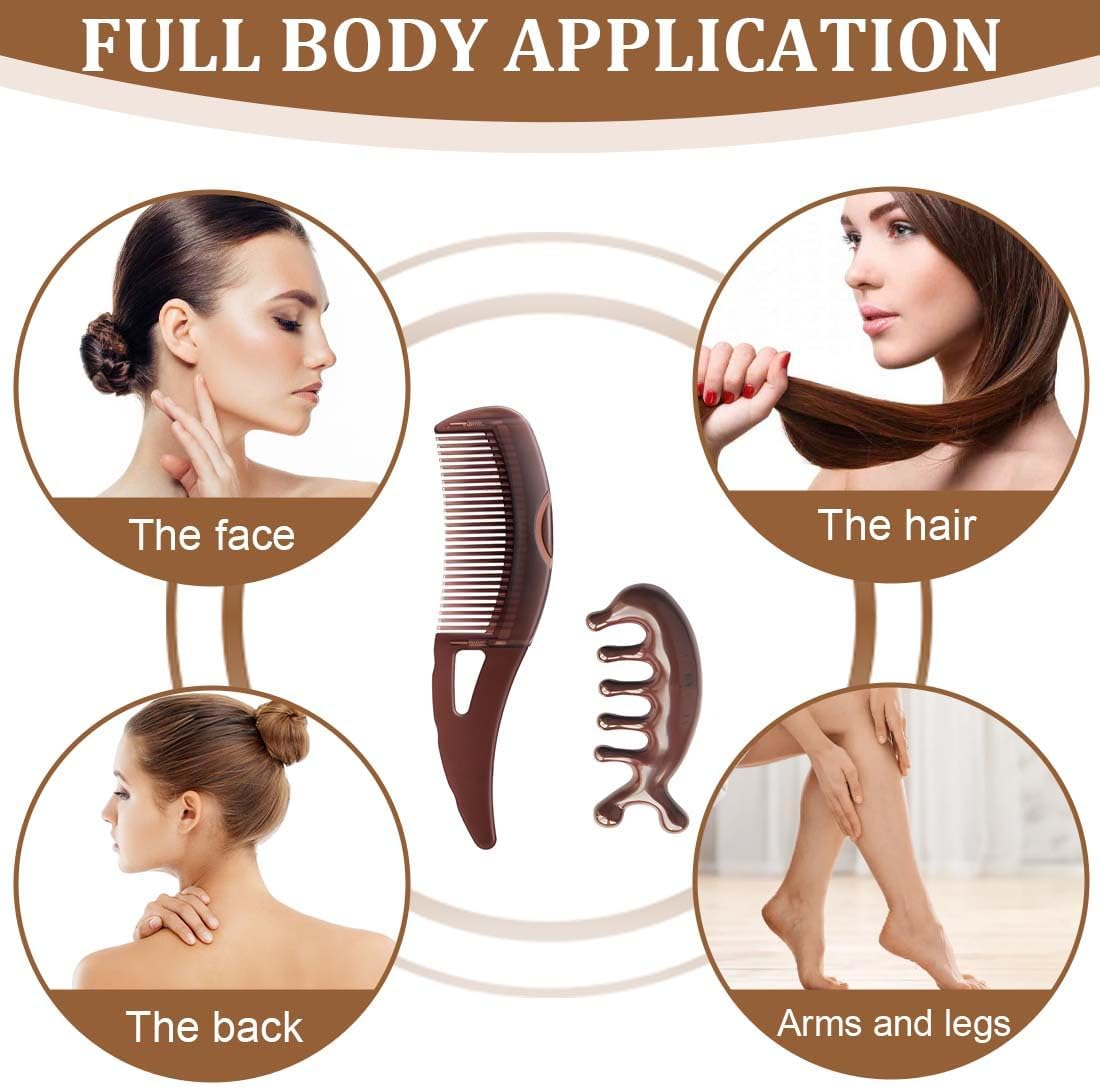 IKOPFLN Dandruff Comb, Pack of 2 Masseur and Scalp Comb, Sleek Bun Brush, Energy Massage Comb, Hairdressing Comb, Healthier Scalp and Better Hair Quality, Removal of Dandruff and Dirt image number 3