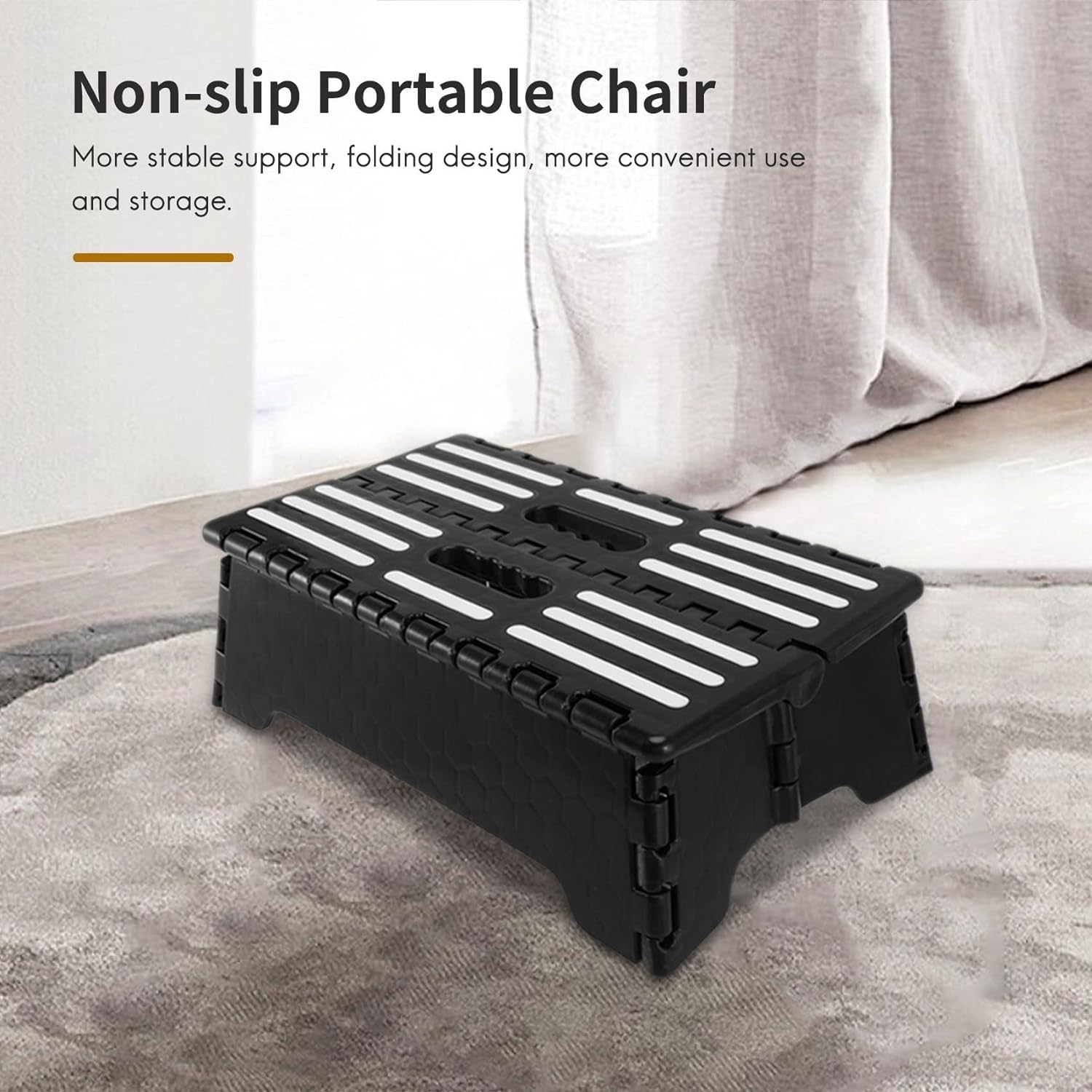 Ksrnsne Non- Small Compact Folding Flat Step Stool Heavy Duty Portable image number 1