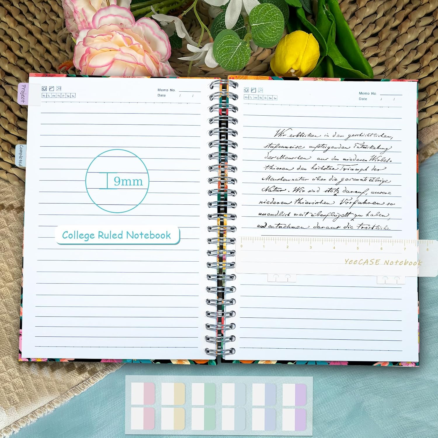 Hardcover Spiral Notebook Journal 5.7&rdquo; X 8&rdquo;, 120 Pages Journals for Women Men, A5 Print Ruled Notebooks, Cute Floral Letter Spiral Journal for Writing, Work, Business, School image number 2