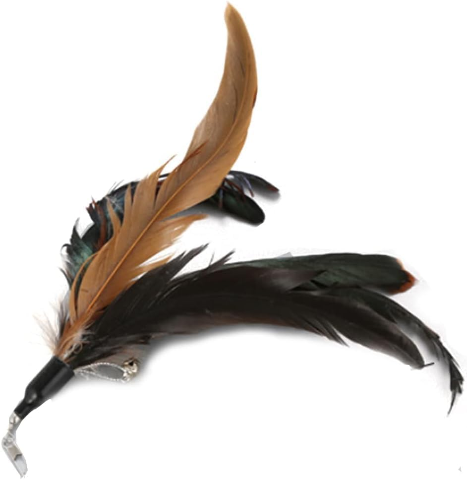Cat Feather Teaser - Interactive Cats Handheld Teaser Wand Toy with Bell | Five Replacement Head Cat Stick Pet Toy Wand for Kitten Cat Having Fun Exerciser Playing image number 4