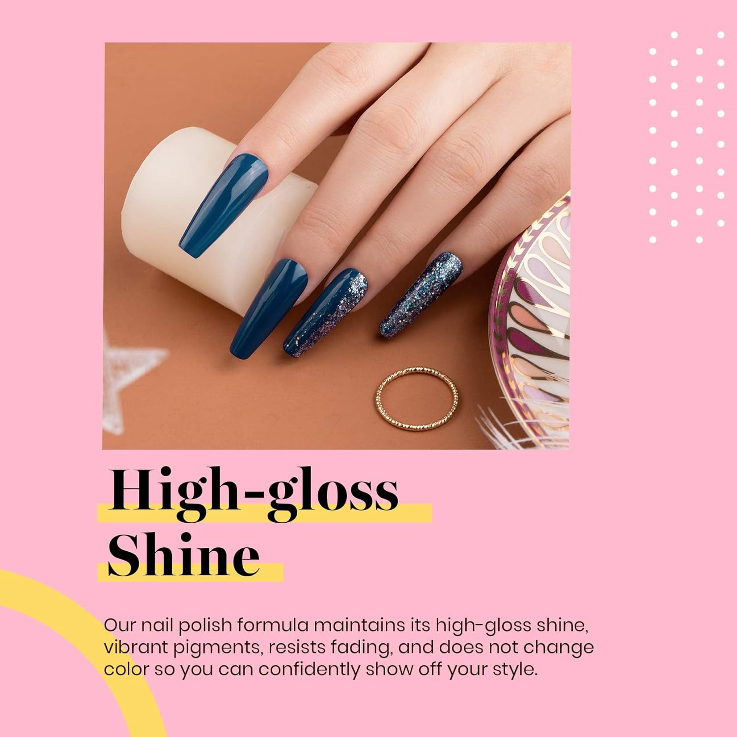 Beetles Gel Polish Gel Nail Polish, 1Pcs 15Ml Aegean Dark Navy Blue Gel Polish Dark Teal Gel Polish Jewel Tone Nail Polish, Nail Art Manicure Salon DIY Decoration at Home Soak off Uv Nail Lamp Cured image number 6