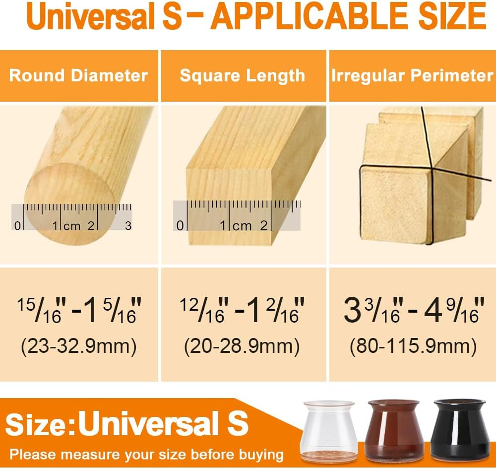 32 Pcs Chair Leg Floor Protectors for Hardwood Floors Silicone Covers to Protect Wood Tile Floors Scratches Felt Pads Furniture Leg Caps No Noise (Small-Clear) image number 6