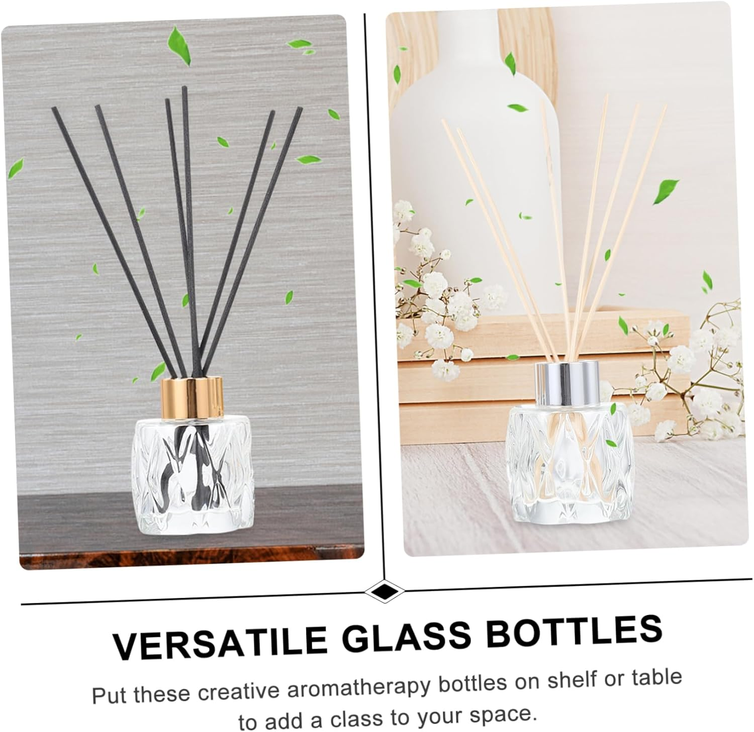 GARVALON Versatile Aromatherapy Containers Diffuser Bottles Elegant Glass Fragrance Release Jars For