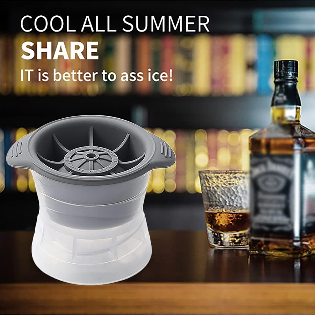 PIPITA 4Pcs Circular Ice Hockey Mold, 7.5 Cm Silicone Ice Sphere Moulds for Whiskey Tumbler Glass, Crystal Bourbon Glass, Freezer Ice Mold Ice Cube Trays image number 4