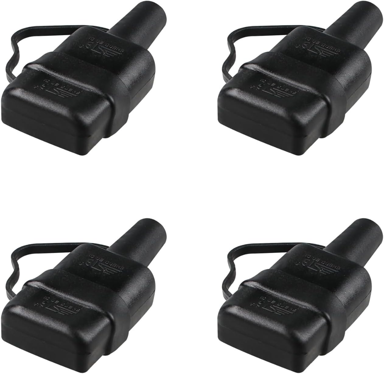 4PCS Waterproof & Dustproof 50A Anderson Plug Sheath Covers with Caps &ndash; Black PVC Sleeve for Caravans, Solar Panels, 4WD, Battery Boxes, and Outdoor Use image number 5
