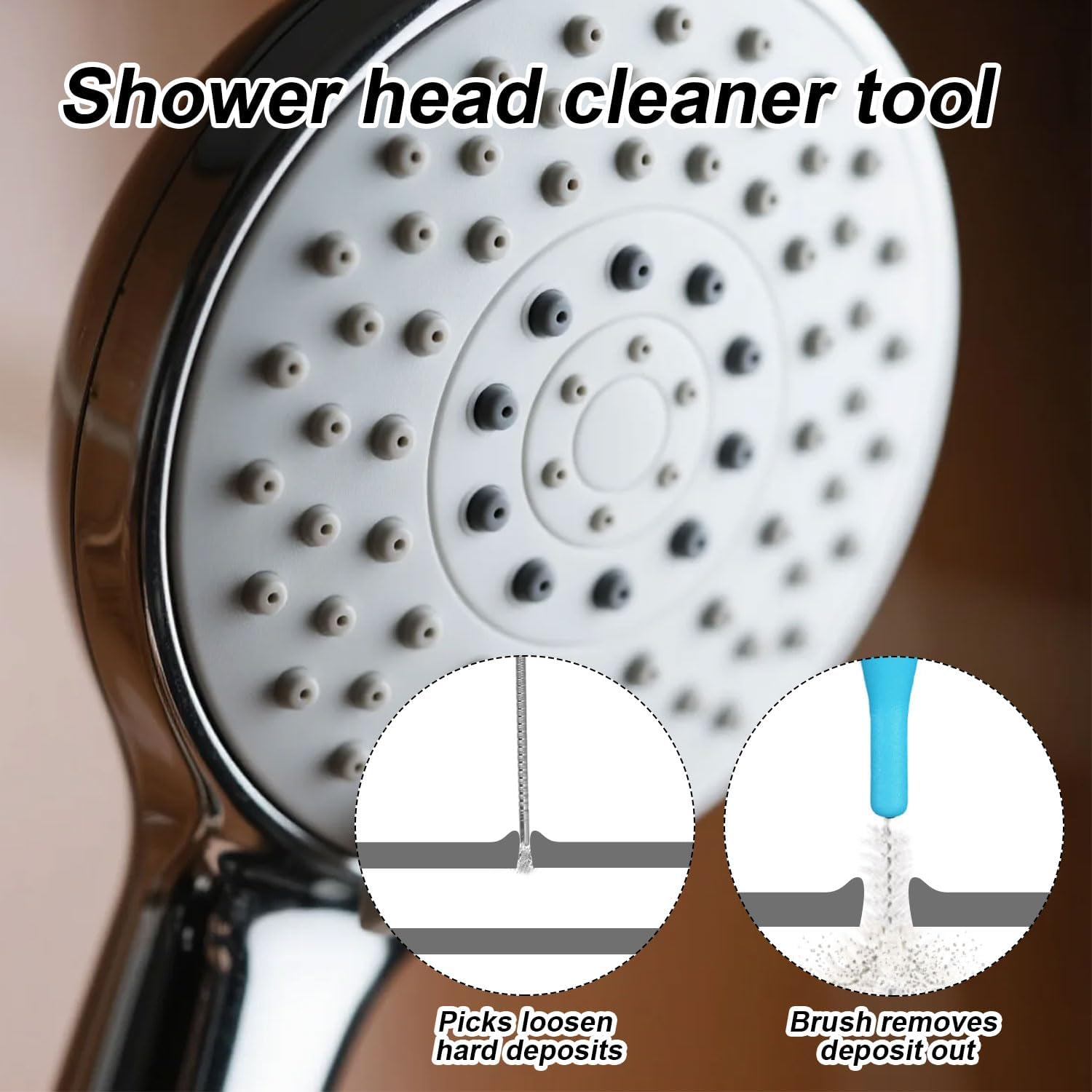 20-Pack Shower Head Cleaner Kit, Multifunctional Anti-Clogging Shower Nozzle Cleaning Brushes & Picks for Small Holes Gaps Window Faucets Bathroom Home image number 4