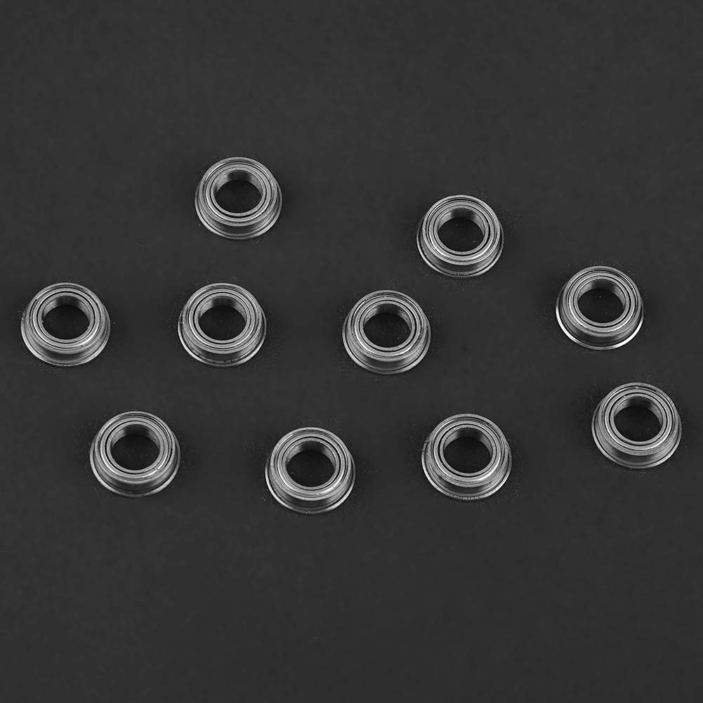 Flanged Ball Bearings,10Pcs MF106ZZ Stainless Steel Mini Metal Shielded Flanged Ball Bearings 6X10X3Mm,Low Friction, High Rigidity,High Rotation Speed image number 3