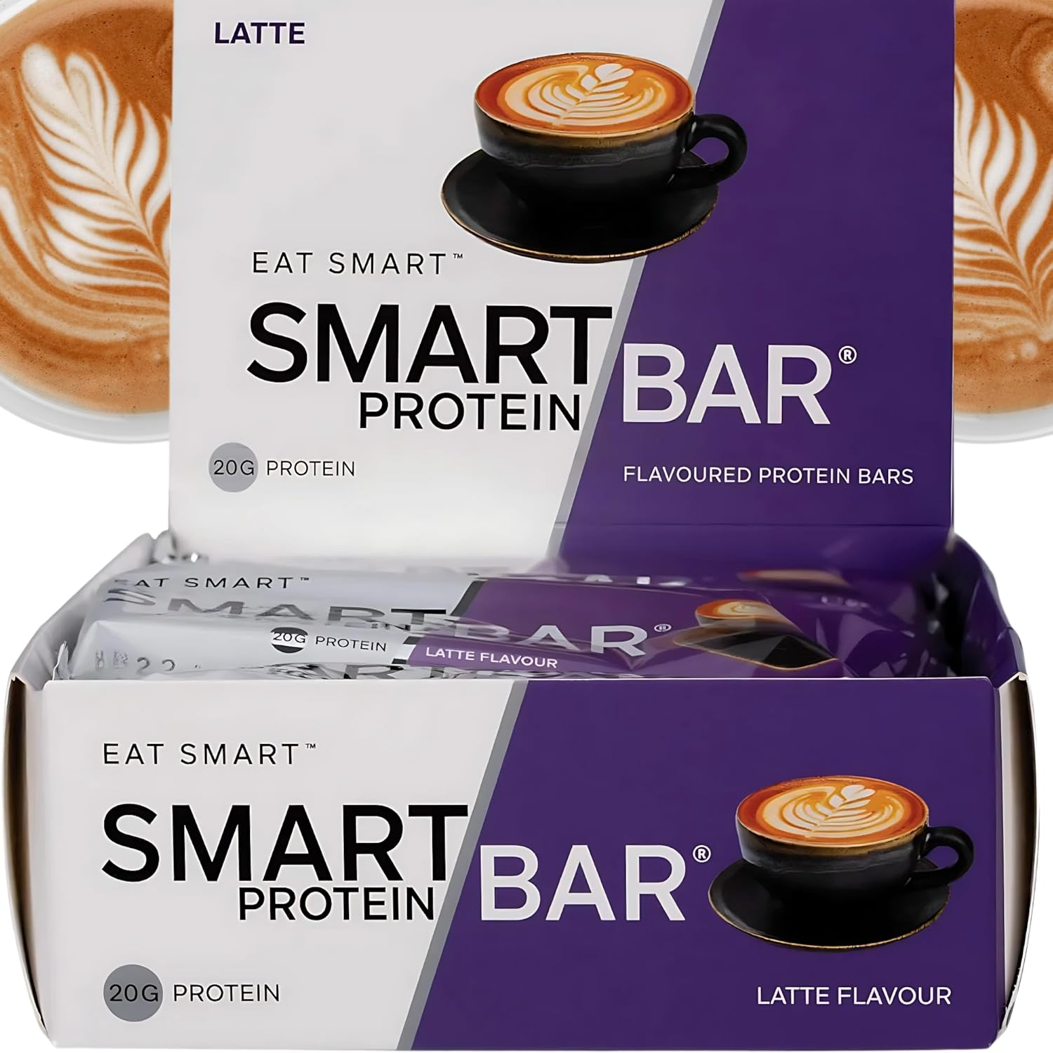 Smart Bars Protein Bar - Latte, 12 X 60 G | 20 G High Protein Snack, Keto Friendly, Nutritional, Low-Carb, Low Sugar image number 1