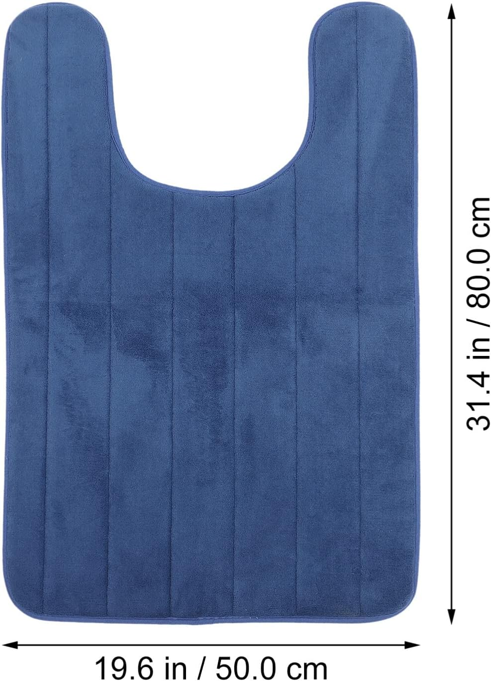 Luxshiny Bathroom Mat U-Shaped Design Toilet Rug Bathroom Toilet Mat Anti-Slip Bathroom Mat Suitable for Bathroom Floors Bathtub and Shower Cubicles（Blue） image number 2