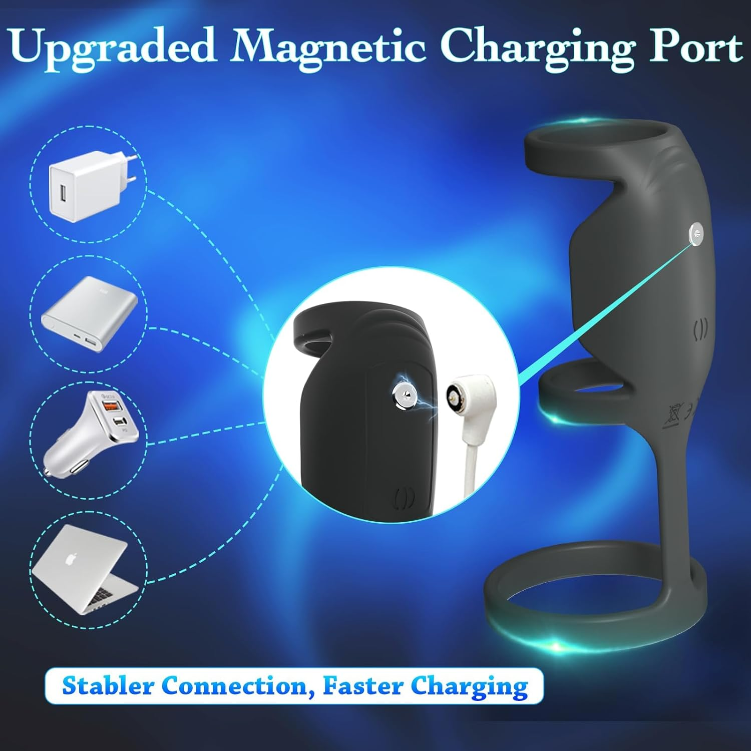 Vibrating Penis Sleeve Cock Ring, Penis Ring Vibrator Extender for G Spot Stimulation, Couples Adult Sex Toys for Men Women, Enhancer Sleeve Male Couple Sex Toy for Men image number 1