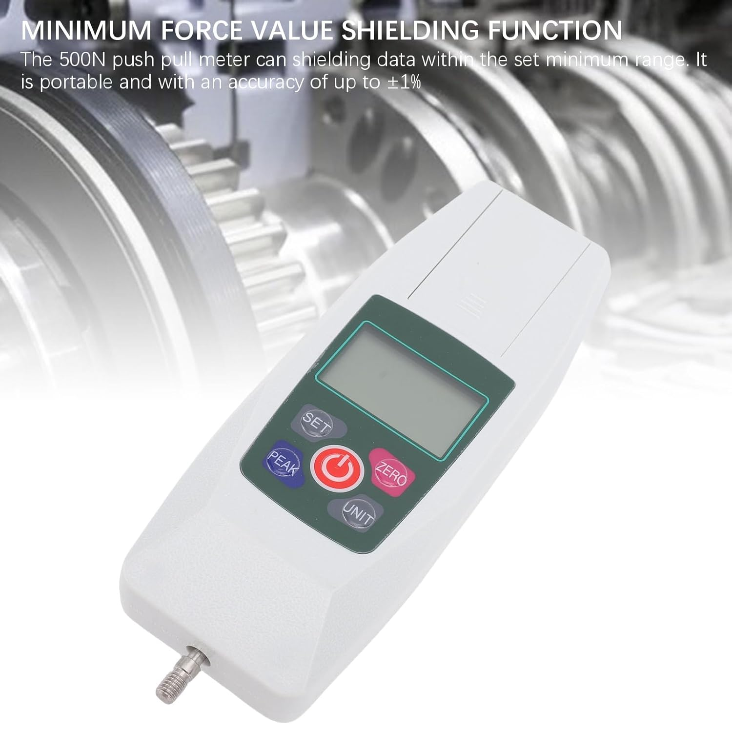 Digital Push Pull Dynamometer Meter Portable Force Meter with High Resolution 500N Accurate Measurement Backlit LCD Upper and Lower Limits for Statistical Analysis Buzzer Reminder image number 4