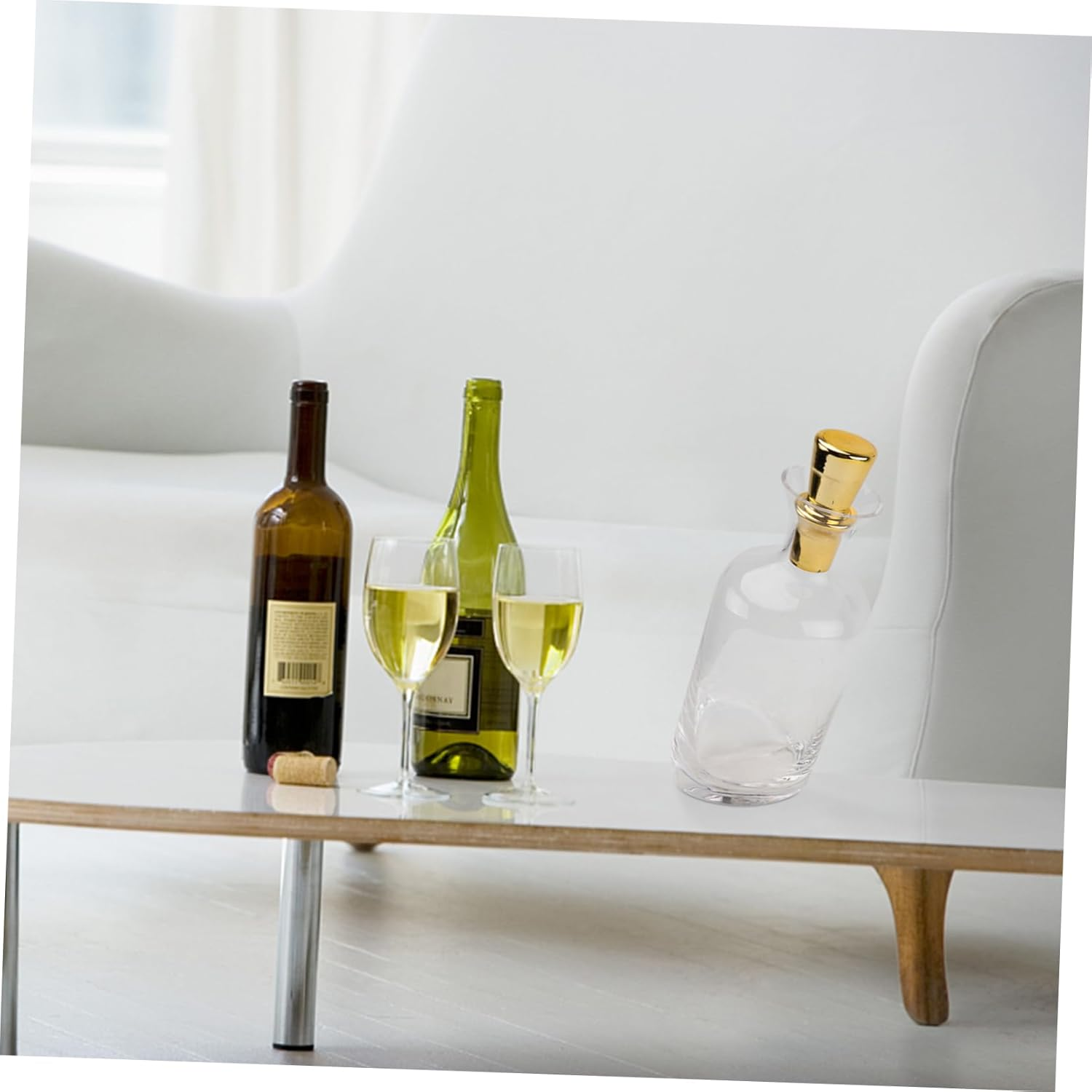 FUNOMOCYA Unique Stand Crystal Wine Flask Gold Lid Stylish Decanter for Barware for Drinkers image number 4